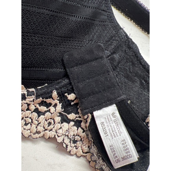 Wacoal Other - Wacoal Black Lace‎ Trim Full Figure Bra 36DDD Support Comfort